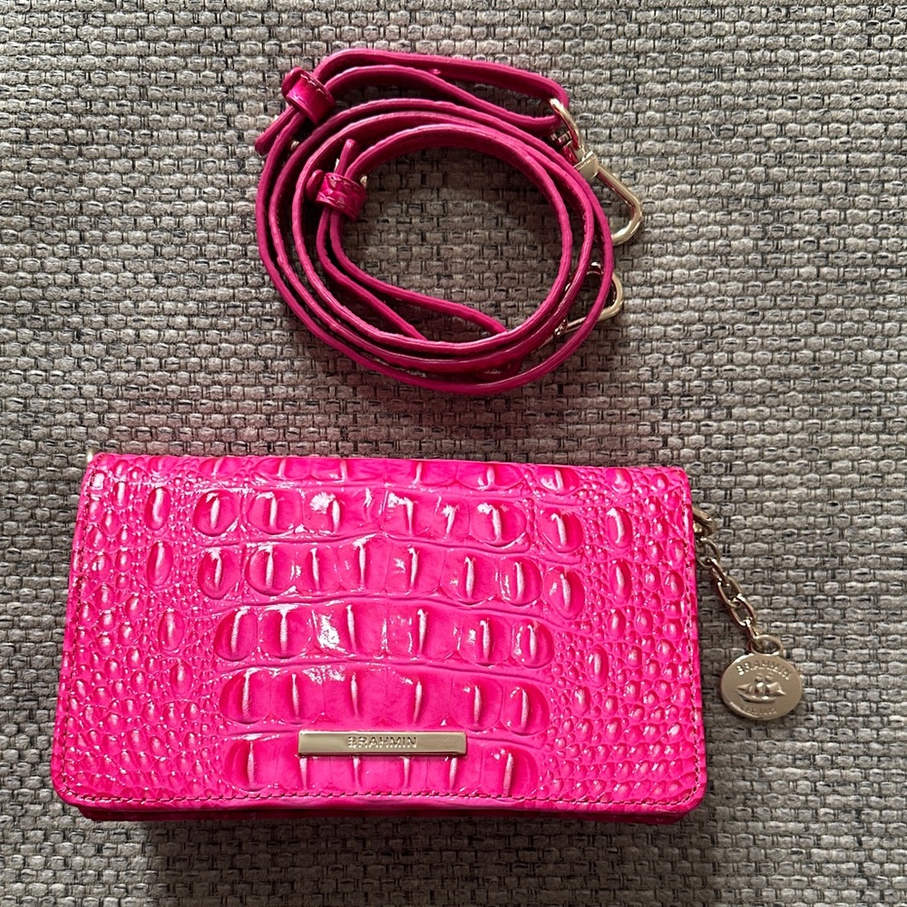 Bright Pink Croc-Embossed Women's Bag